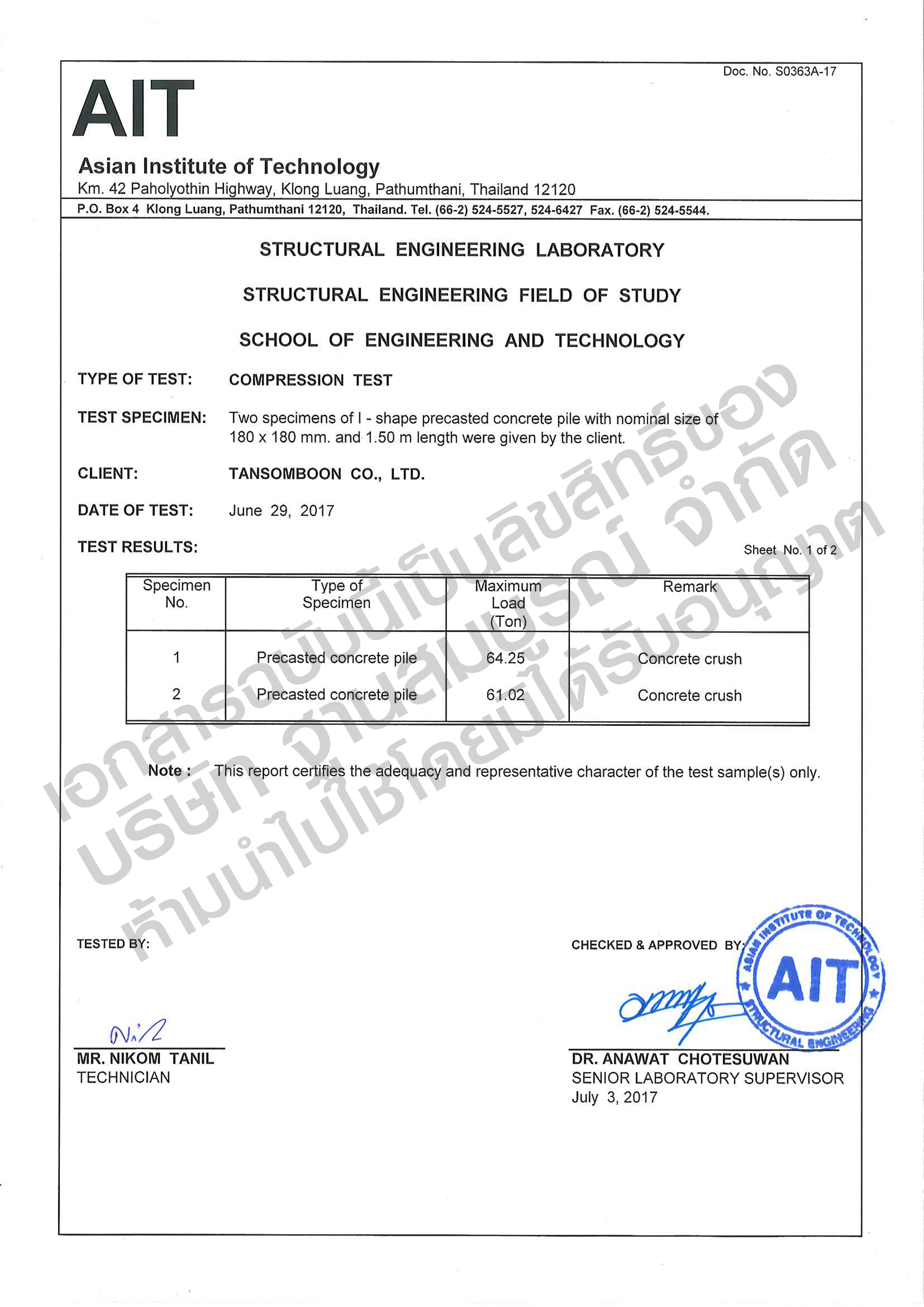 certificate tansomboon ait 1